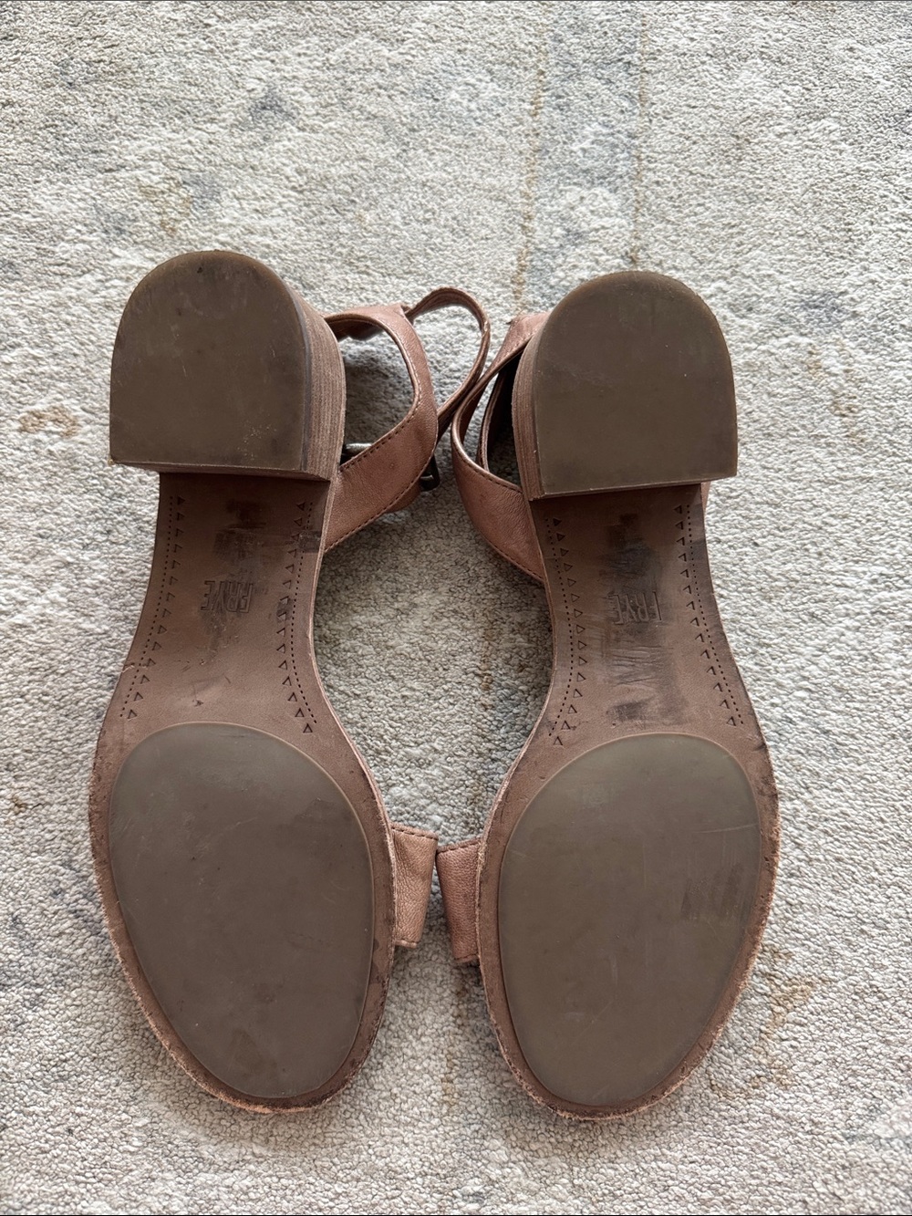 Frye Tan Leather Ankle-Strap Block Heel Sandals - Picture 3 of 3